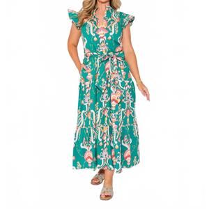 NEW JUDE CONNALLY mirabella stretch maxi dress in green